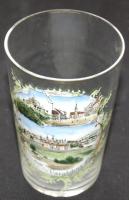 Varazdina látképpel díszített kis üveg pohárka 11cm magas