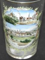 Varazdina látképpel díszített kis üveg pohárka 11cm magas