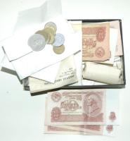 Kis doboznyi vegyes fémpénz és bankjegy tétel T:vegyes