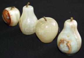 4db kisméretű féldrágakőből készült gyümölcs figura