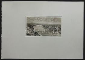 Jelzés nélkül: Erzsébet-híd, rézkarc-papír, paszpartuban 25x35cm