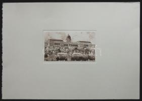 Jelzés nélkül: Budai vár, rézkarc-papír, paszpartuban 25x35cm