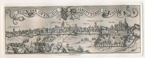 Jelzés nélkül: Buda anno 1602, rézkarc-papír, paszpartuban 25x35cm