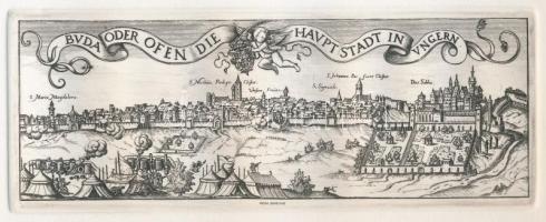 Jelzés nélkül: Buda anno 1602, rézkarc-papír, paszpartuban 25x35cm