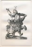 Albrecht Dürer (1471-1528) rézkarc, jelzett, paszpartuban 25x35cm