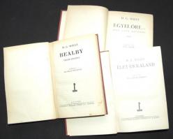 5db H. G. Wells könyv a Pantheon Irodalmi Intézet kiadásában, mind kiadói dombornyomott vászonkötésb...