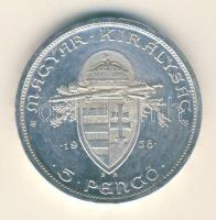 1938. 5P Ag "Szent István" T:2+