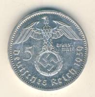 Német 3. Birodalom 1939A 5M Ag "Hindenburg" T:2 German Third Reich 1939A 5 Marks Ag "Hindenburg" C:XF