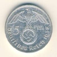 Német 3. Birodalom 1937G 5M Ag "Hindenburg" T:2- German Third Reich 1937G 5 Marks Ag "Hindenburg" C:VF