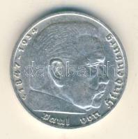 Német 3. Birodalom 1938J 5M Ag "Hindenburg" T:2-
German Third Reich 1938J 5 Marks Ag &quot...