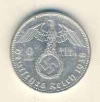 Német 3. Birodalom 1938A 2M Ag "Hindenburg" T:2- German Third Reich 1938A 2 Marks Ag "Hindenburg" C:VF