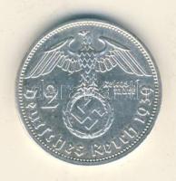 Német 3. Birodalom 1939A 2M Ag "Hindenburg" T:2 German Third Reich 1939A 2 Marks Ag "Hindenburg" C:XF
