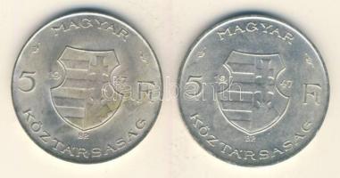 1947. 5Ft Ag "Kossuth" (2x) T:2,2-