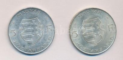 1947. 5Ft Ag "Kossuth" (2x) T:2,2-