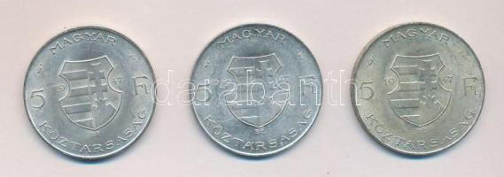 1947. 5Ft Ag "Kossuth" (3x) T:2,2-