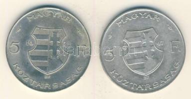 1947. 5Ft Ag "Kossuth" (2x) T:2-,3