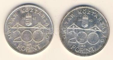 1992. 200Ft Ag "MNB" (2x) T:2,2-