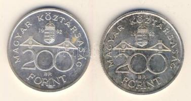 1992. 200Ft Ag "MNB" (2x) T:2,2-