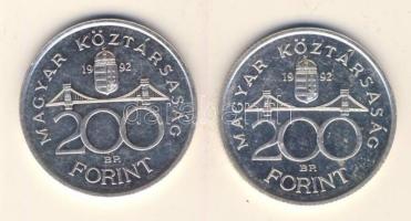 1992. 200Ft Ag "MNB" (2x) T:1-