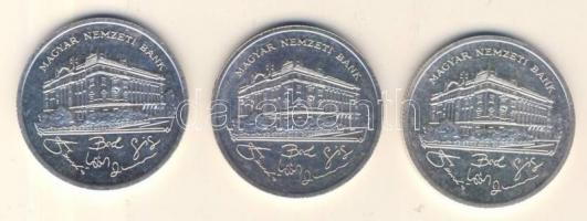 1992. 200Ft Ag "MNB" (3x) T:1-