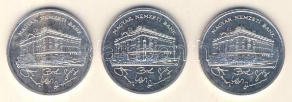 1992. 200Ft Ag "MNB" (3x) T:1-