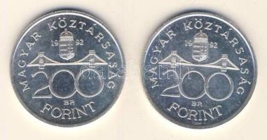 1992. 200Ft Ag "MNB" (2x) T:1-