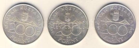 1994. 200Ft Ag "Deák" (3x) T:2,2-