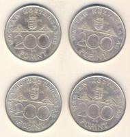 1994. 200Ft Ag "Deák" (4x) T:2,2-