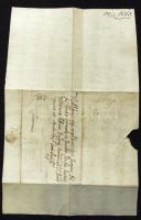 1643 Papes Katalin és Volentik Miklós házasságáról tudósító levél Nemeskosztolányi címzésel és viasz...