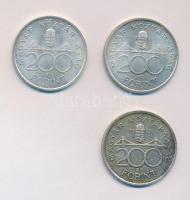 1992-93. 200Ft Ag "MNB" (3x) T:2,2-