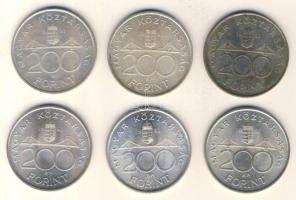 1993. 200Ft Ag "MNB" (6x) T:2,2-,3