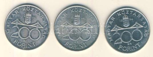 1994. 200Ft Ag "Deák" (3x) T:2