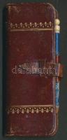1918 Mini Tárczanaptár bőr kötésben csontfejű ceruzával 3x8 cm