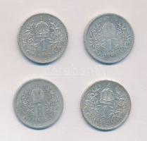 Ausztria 1893-1913. 1K Ag (4x) T:2-,3 Austria 1893-1913. 1 Corona Ag (4x) C:XF,F