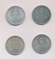 Ausztria 1914-1915. 1K Ag (4x) T:2-,3 Austria 1914-1915. 1 Corona Ag (4x) C:XF,F