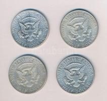 USA 1964-68. 1/2$ Ag "Kennedy" (4x) T:2 USA 1964-68. 1/2 dolar Ag "Kennedy" (4x) C:XF