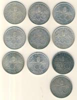 1992-94. 200Ft Ag "MNB" és "Deák" (10x) T:vegyes