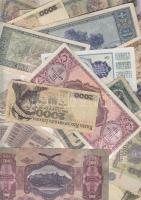 28db-ból álló vegyes bankjegy tétel, közte magyar pengők, Jugoszlávia, Lenygelország, Olaszország, T...