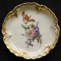 Kézzel festett német porcelán tálka / Handpainted chinaware plate d: 12 cm