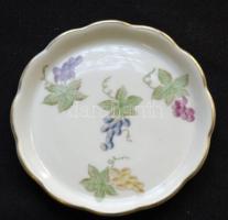 KÉzzeé festett Herendi porcelán tálka / Herend chinaware plate d: 8 cm