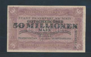 Német Birodalom/Weimari Köztársaság/Frankfurt Am Mein 1923. 50.000.000M T:II- Weimar Republic/Frankfurt Am Mein 1923. 50.000.000 Mark C:VF