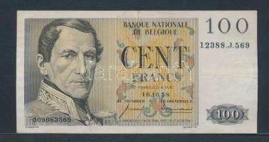 Belgium 1958. 100Fr T:II- Belgium 1958. 100 Francs C:VF