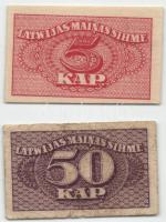 Lettország DN 1920. 1k + 50k T:I,III Latvia ND 1920. 1 Kapeikas + 50 Kapeikas C:Unc,F
