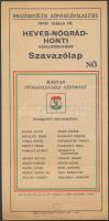 1949 Országgyűlési választás Függetlenségi népfront női szavazólap. Nógrád-Hont megye