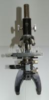 ~1960 PZO márkájú lengyel gyártmányú mikroszkóp hazsnált állapotban 34cm magas