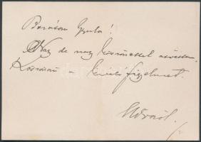 Moldován Gergely történész, egyetemi tanár névjegye saját kézzel írt üdvözlő soraival.