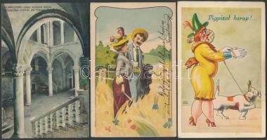 31 db vegyes régi képeslap, főleg motívumok, néhány jó minőségű Gyula képeslap, pár litho