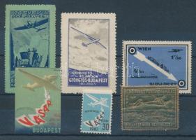 1933-1940 6 db Repülős levélzáró