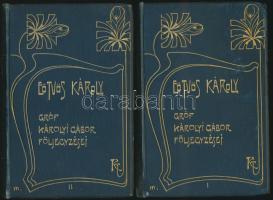 1902 Eötvös Károly: Gróf Károlyi Gábor följegyzései I-II. kötet, Révai Testvérek kiadása, kiadói aranyozott dombornyomott kötésben, nagyon szép állapotban