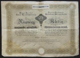1926. "Magyar-Amerikai Faipar Rt." részvénye 25P-ről, szelvényekkel